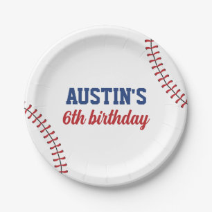 Rookie Year Baseball Birthday Paper Plate