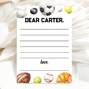 Rookie Year Sports Birthday Time Capsule Card