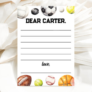 Rookie Year Sports Birthday Time Capsule Card