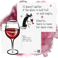 Room for More Wine Funny Quote with Black Cat