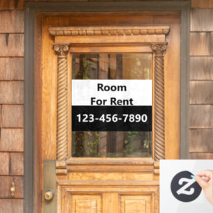 Room For Rent Black and White Phone Number