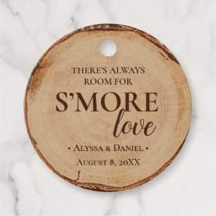 Room for S'mores Love Custom Rustic Wedding  Favour Tags