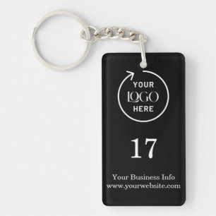 Room Number Black Business Modern Key Ring
