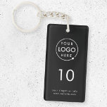 Room Number | Black Hospitality Business Modern Key Ring<br><div class="desc">A simple custom black business template in a modern minimalist style which can be easily updated with your company logo, room number and text. The perfect design for a hotel, motel, guest house, bed and breakfast, hospitality setting or to label the keys in your office building. The pIf you need...</div>