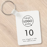 Room Number | Logo Hospitality Business Modern Key Ring<br><div class="desc">A simple custom white business template in a modern minimalist style which can be easily updated with your company logo, room number and text. The perfect design for a hotel, motel, guest house, bed and breakfast, hospitality setting or to label the keys in your office building. The pIf you need...</div>