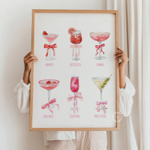 Roomate Cocktail Drinks Personalised College Dorm  Poster