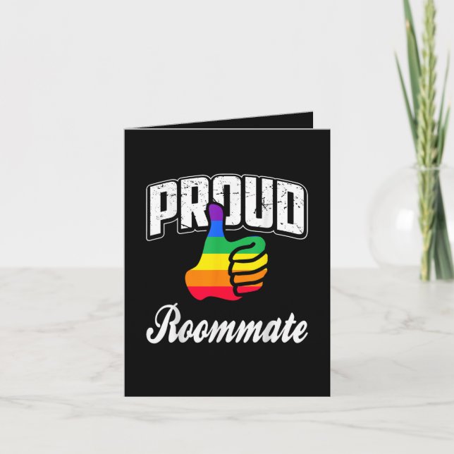  Roommate Gay Pride Holiday Card (Front)