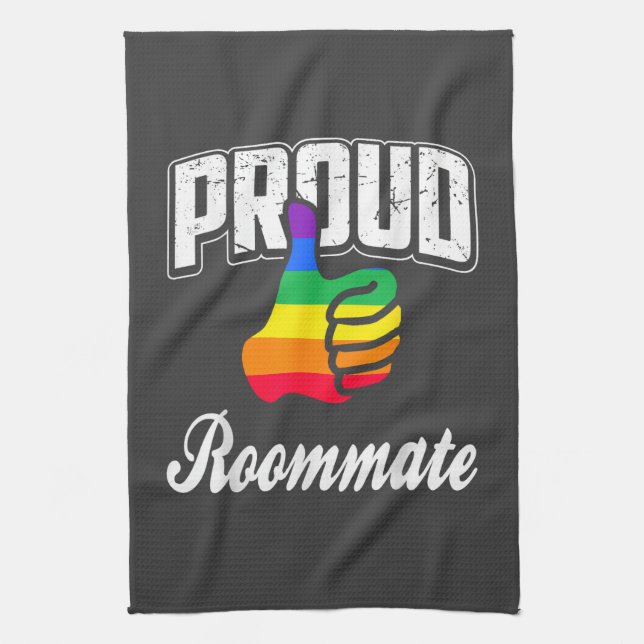  Roommate Gay Pride Tea Towel (Vertical)