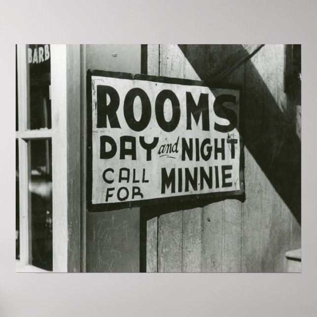 Rooms For Rent, 1939. Vintage Photo Poster (Front)