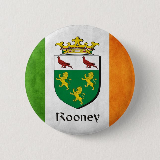 Rooney Irish Flag 6 Cm Round Badge (Front)