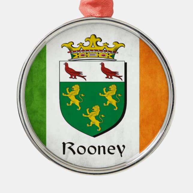Rooney Irish Flag Metal Tree Decoration (Front)