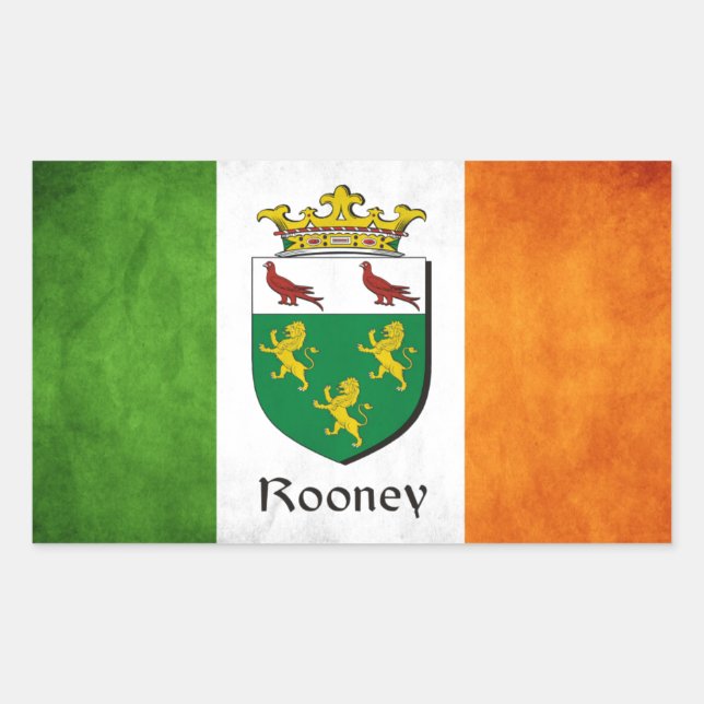 Rooney Irish Flag Rectangular Sticker (Front)