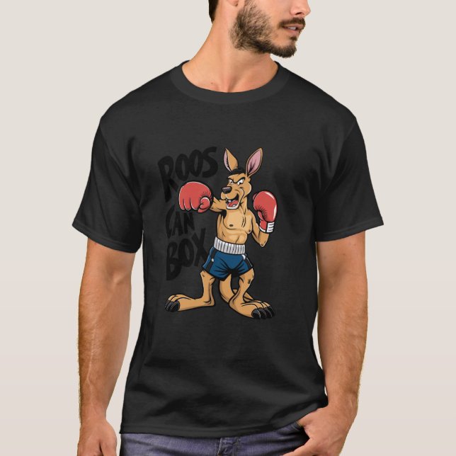 Roos Can Box Kangaroo Boxing Lover T-Shirt (Front)
