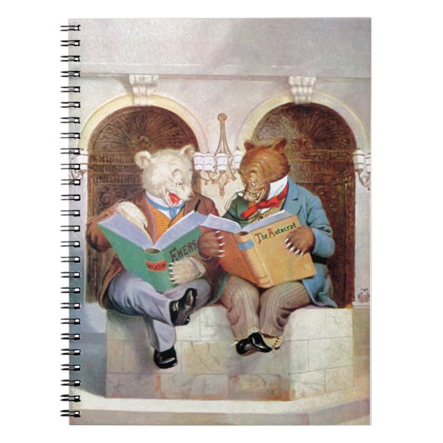 Roosevelt Bears at the Public Library Spiral Notebook (Front)