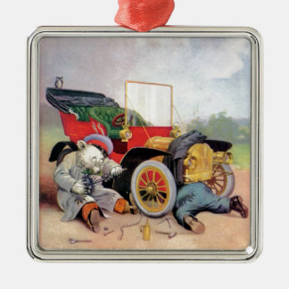 Roosevelt Bears Car Mechanics. Metal Tree Decoration