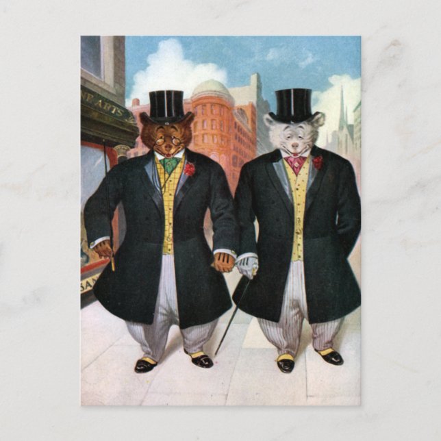 Roosevelt Bears On the Town In New York Postcard (Front)