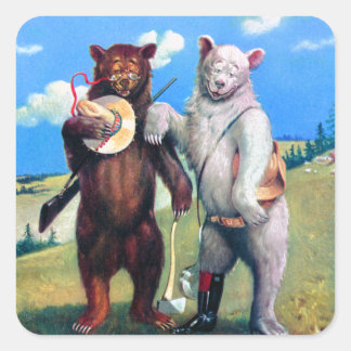 Roosevelt Bears Out in the American West Square Sticker