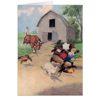 Roosevelt Bears Run from  A  Bull Down on the Farm
