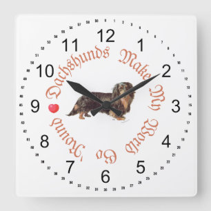 Rooshund Make My World Square Wall Clock