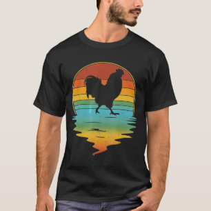 Rooster 80s Vintage Retro Sunset Chicken Classic T-Shirt