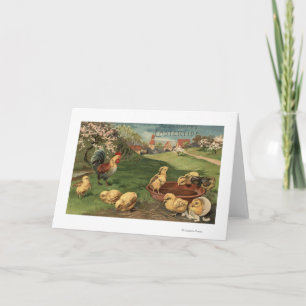 Rooster and Chicks Holiday Card
