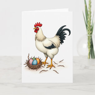 Rooster And Eggs Art Card