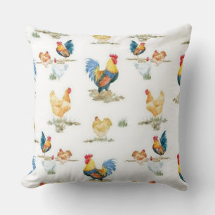 Rooster And Flock Cushion