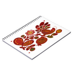 ROOSTER AND FLOWERS SPIRAL NOTEBOOK