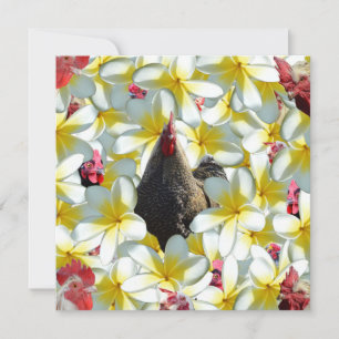 Rooster And Frangipanis, Card