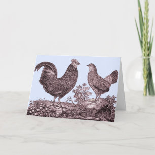 Rooster and Hen Card