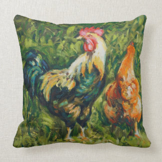Rooster and Hen Cushion