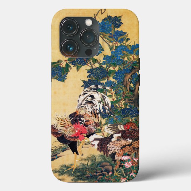 Rooster and Hen with Hydrangeas by Ito Jakuchu Case-Mate iPhone Case (Back)