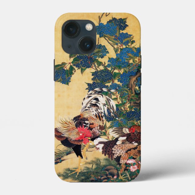 Rooster and Hen with Hydrangeas by Ito Jakuchu Case-Mate iPhone Case (Back)