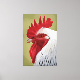 ROOSTER ART PRINT STRETCHED CANVAS