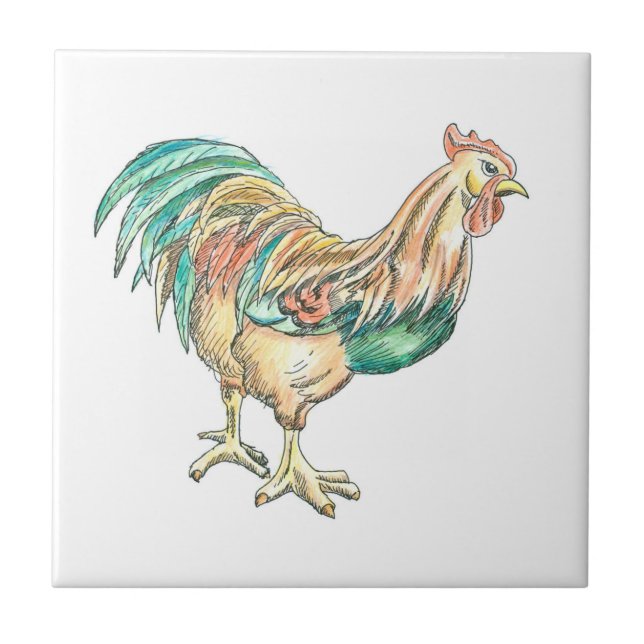 Rooster Art Tile (Front)