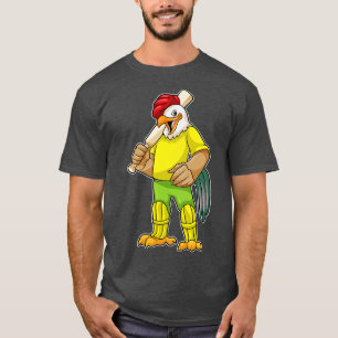 Rooster as Batsman with Cricket bat T-Shirt