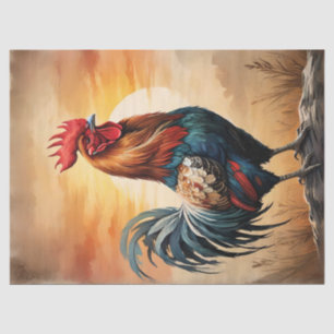 Rooster At Sunrise Tissue Paper