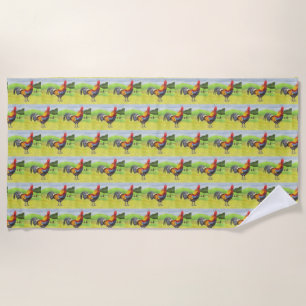 Rooster Beach Towel