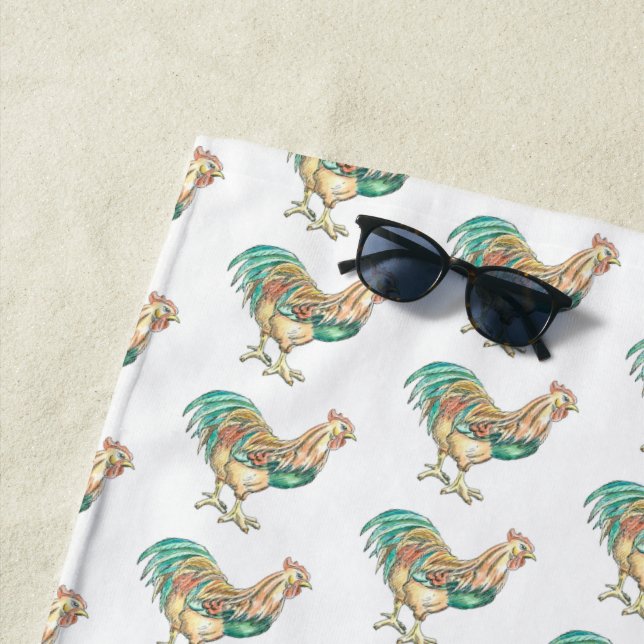 Rooster Beach Towel (In Situ)