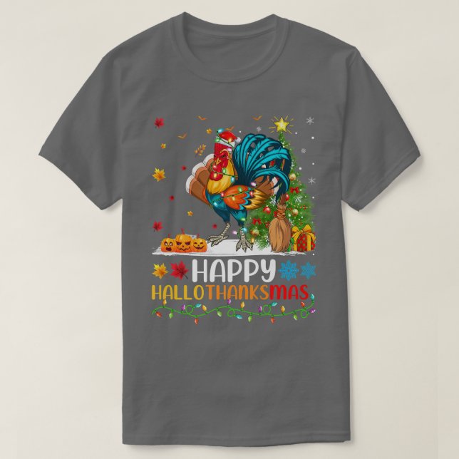 Rooster Bird Lover Funny Rooster HelloThanksMas  T-Shirt (Design Front)