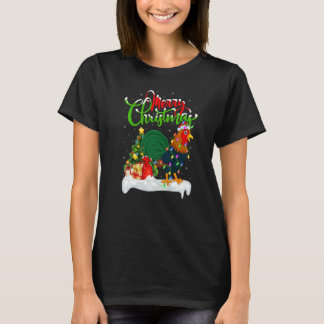 Rooster Bird  Xmas Decorations Santa Rooster Chris T-Shirt