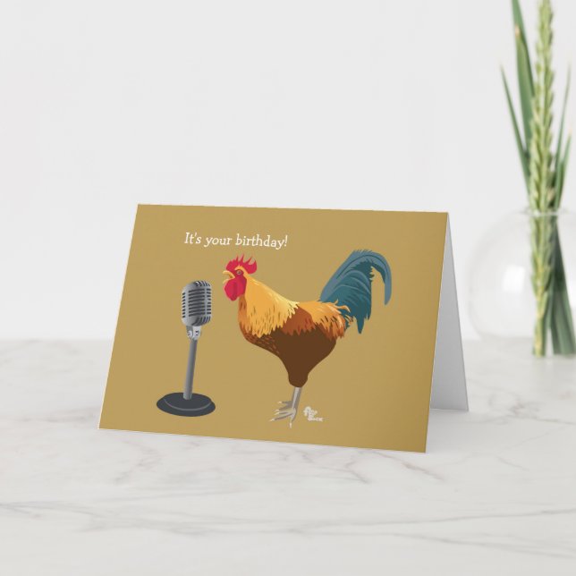 Rooster Birthday Card (Front)