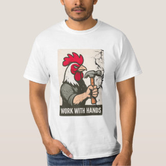 Rooster Carpenter: Work With Hands on Unisex Camo T-Shirt