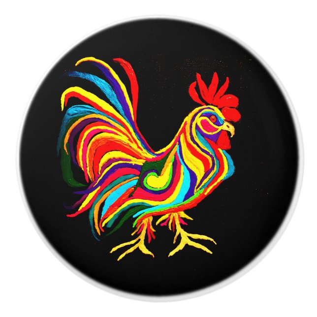 Rooster Ceramic Knob (Front)