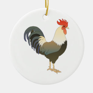 Rooster Ceramic Tree Decoration