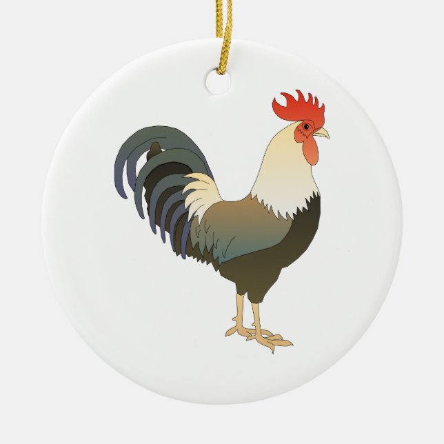 Rooster Ceramic Tree Decoration (Front)