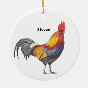 Rooster Ceramic Tree Decoration