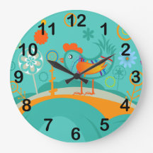 Rooster Chick Kitchen Clock