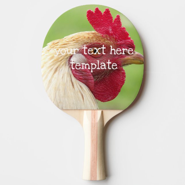rooster, chicken, animal, bird, design, farm, ping pong paddle (Front)