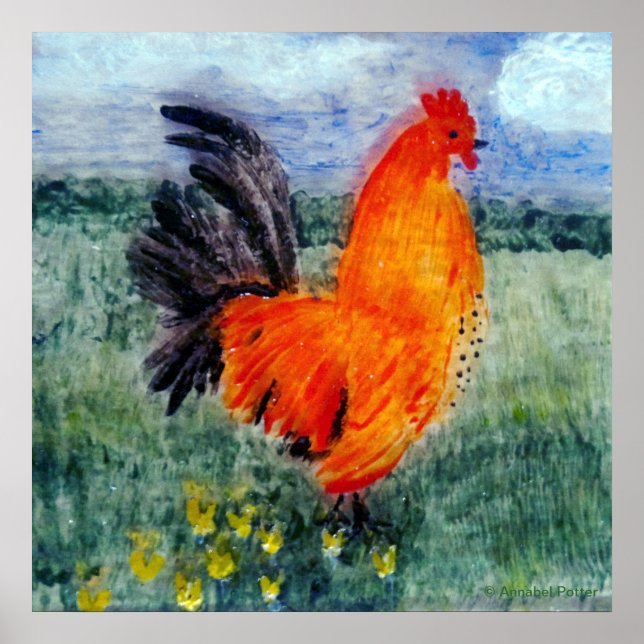 Rooster Chicken Art Poster (Front)